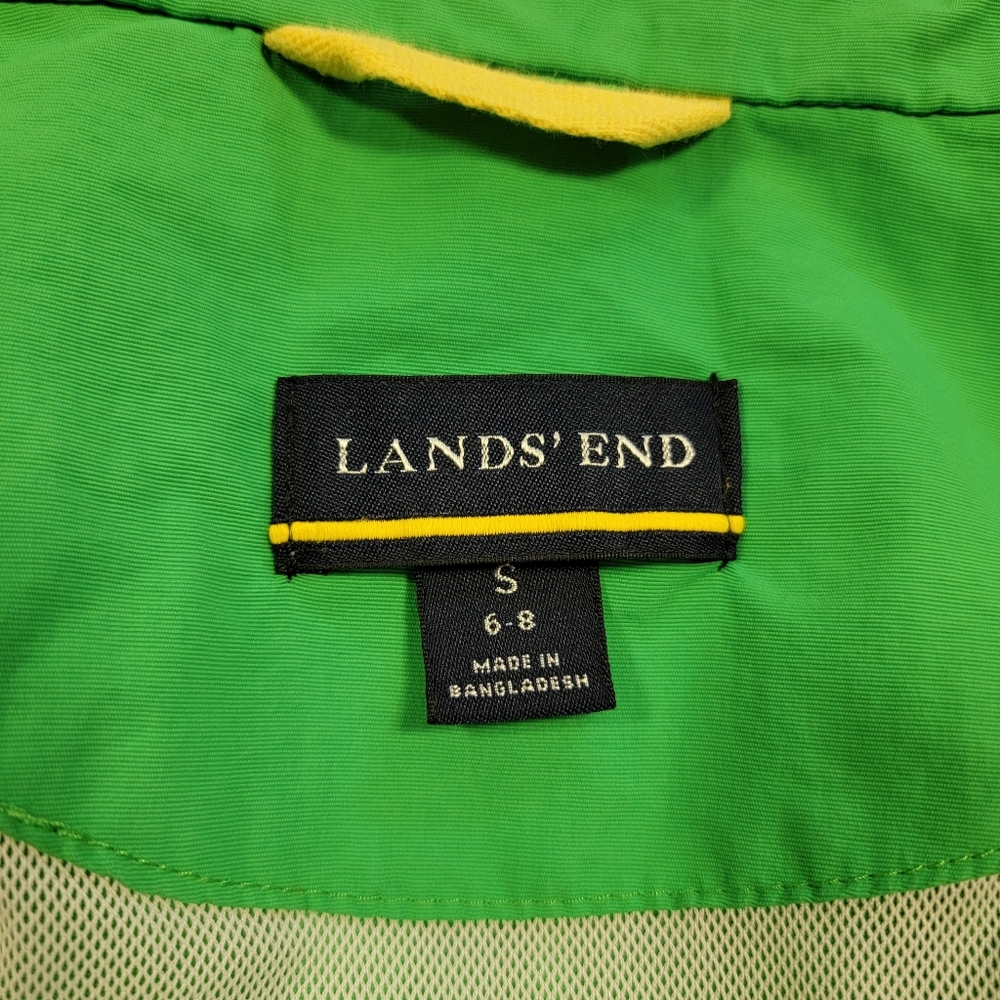 Lands End Womens Size S Rain Jacket Windbreaker Green Nylon Hooded Lightweight - Picture 8 of 16